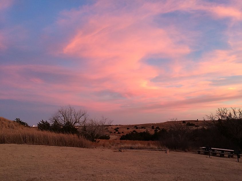 Sunset at Alabaster Caverns State Park in Oklahoma.