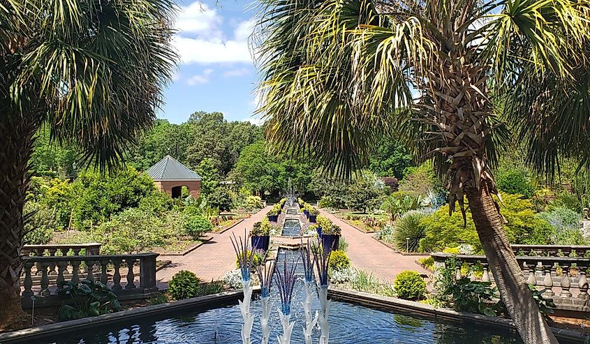 The botanical gardens at Riverbank Zoo in South Carolina
