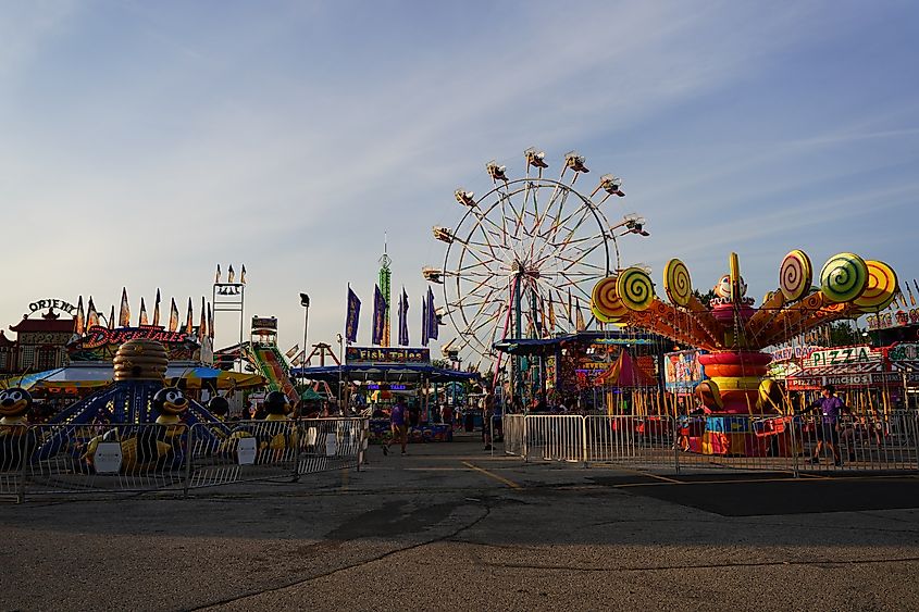 Attractions at the Fond du Lac County Fair in Wisconsin.