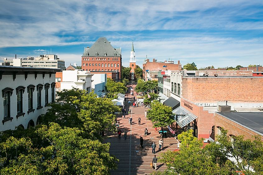 Church Street in Burlington, Vermont.