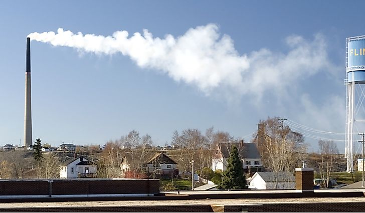 The Flin Flon, Manitoba smokestack.