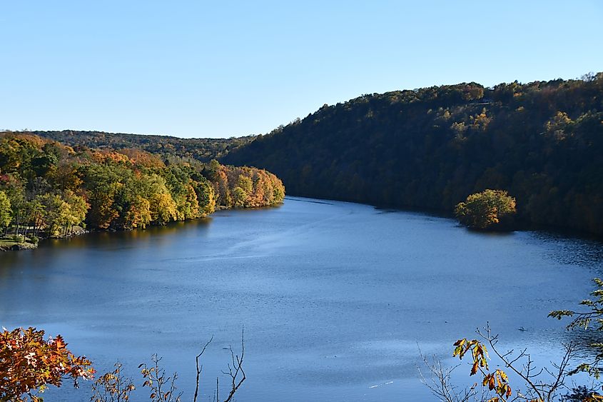 View of Lake Lillinonah from Lovers Leap State Park in New Milford, Connecticut