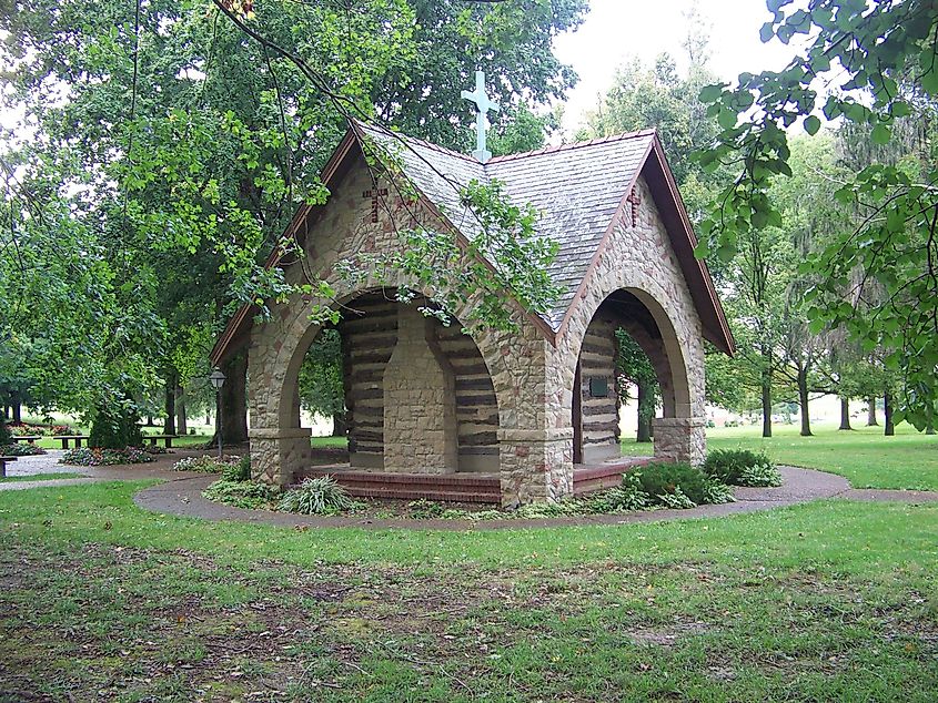 St. Mary of the Barrens in Perryville, Missouri, featuring the first log seminary.