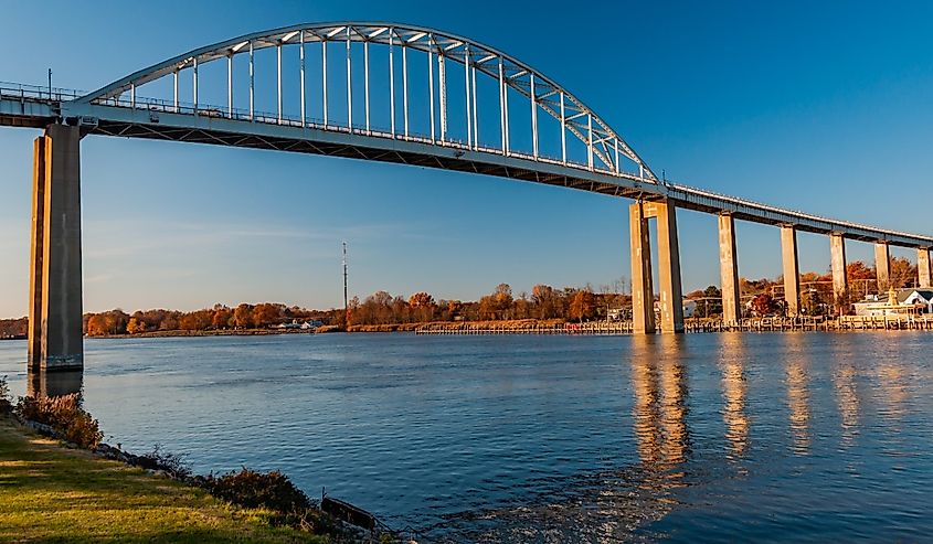 Chesapeake City Bridge at Sunset, Maryland USA, Chesapeake City, Maryland