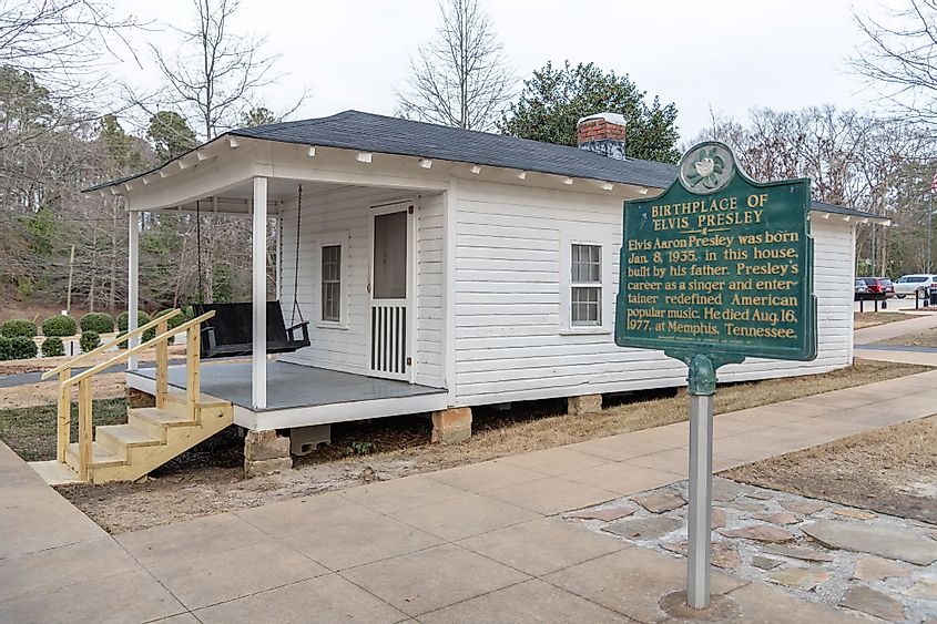Elvis Presley birthplace museum in Tupelo, Mississippi