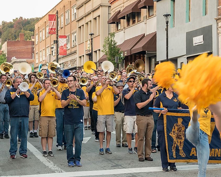 Parade down Main Street of Morgantown.