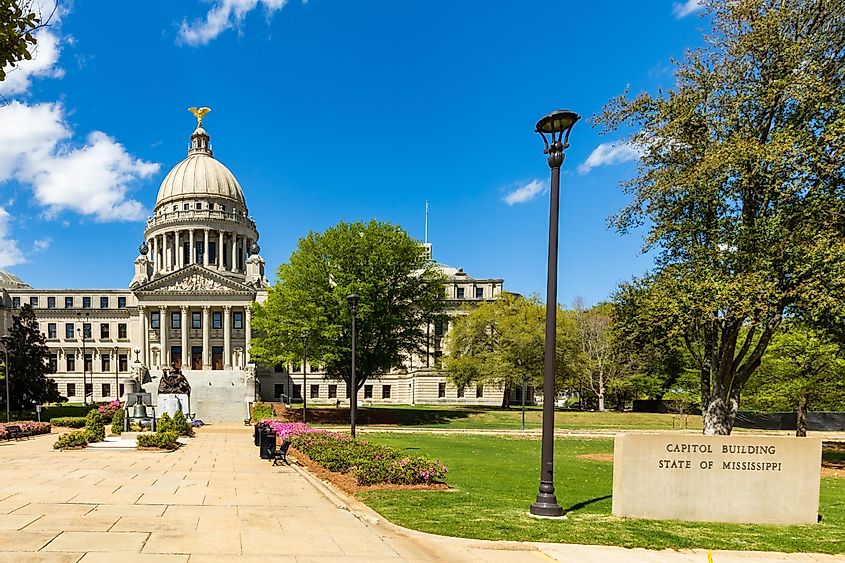 The Mississippi Capitol Building, a U.S. National Historic Landmark, via Chad Robertson Media / Shutterstock.com