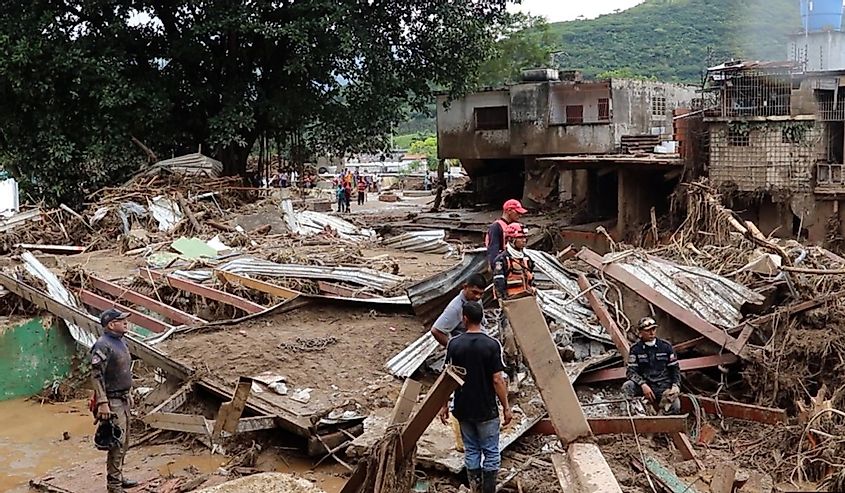Aftermath of a landslide in Las Tejerías, in the state of Aragua, Venezuela On 8 October 2022.