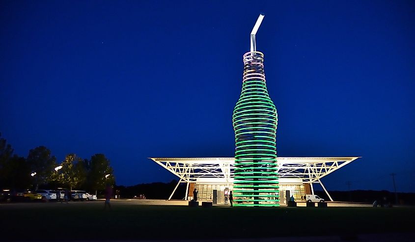 Drive down historic route 66 through Arcadia, Oklahoma, and you can’t miss the neon, 66-foot-tall soda bottle in front of POPS.