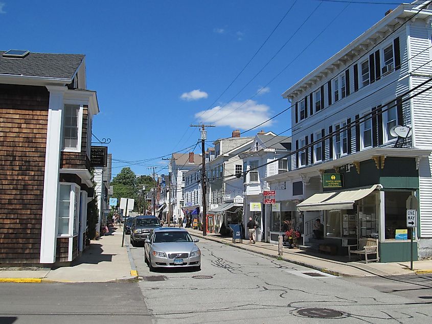 Street view in Stonington, Connecticut.
