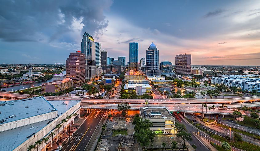 Tampa, Florida, USA aerial downtown skyline