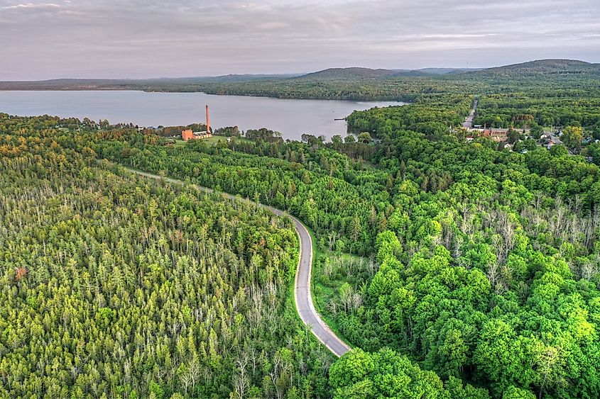 Summer sunset over Big Bay and Lake Superior in Michigan’s Upper Peninsula