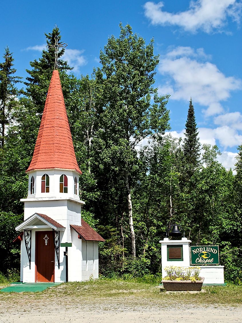 Emo, Ontario, Canada is home to the Norlund Chapel, one of the smallest churches in Canada.