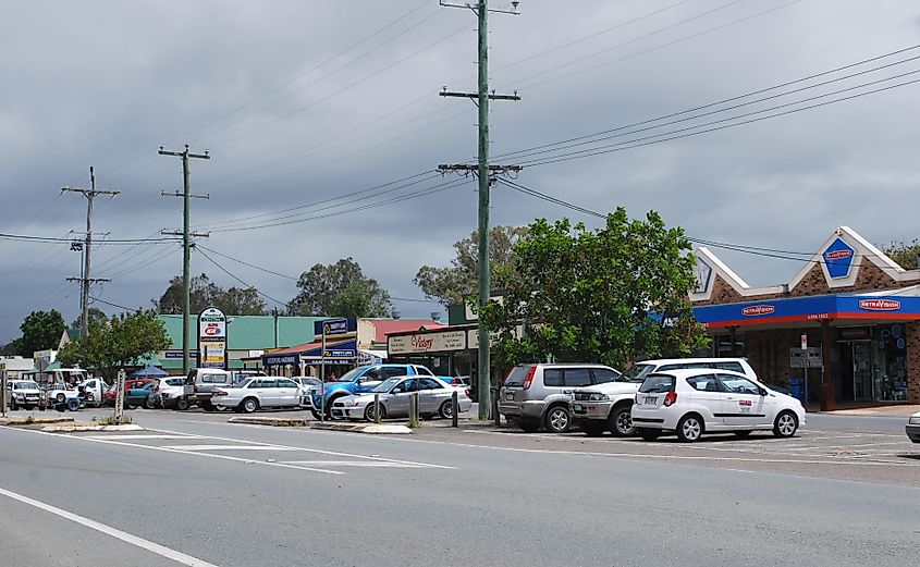 The main street of Woodford, Queensland.