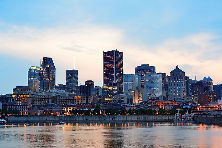 Montreal Downtown view from across the Saint Lawrence River