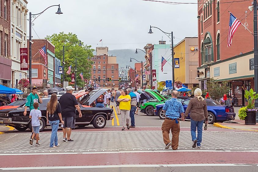 Autumn daze car show in Bradford, Pennsylvania, USA.