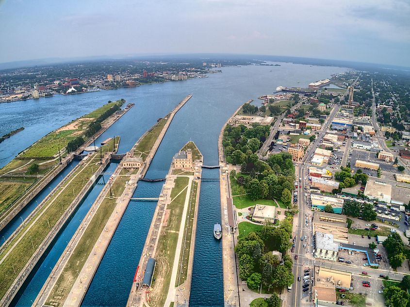 Sault Ste Marie are Twin Cities on the Michigan/Ontario Border on the Eastern Tip of Lake Superior