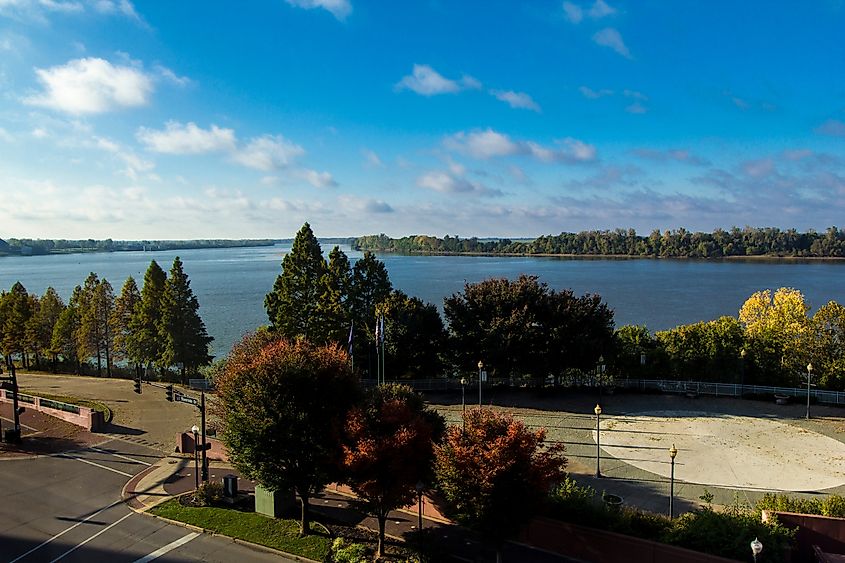 View of the Ohio River from Evansville, Indiana. 