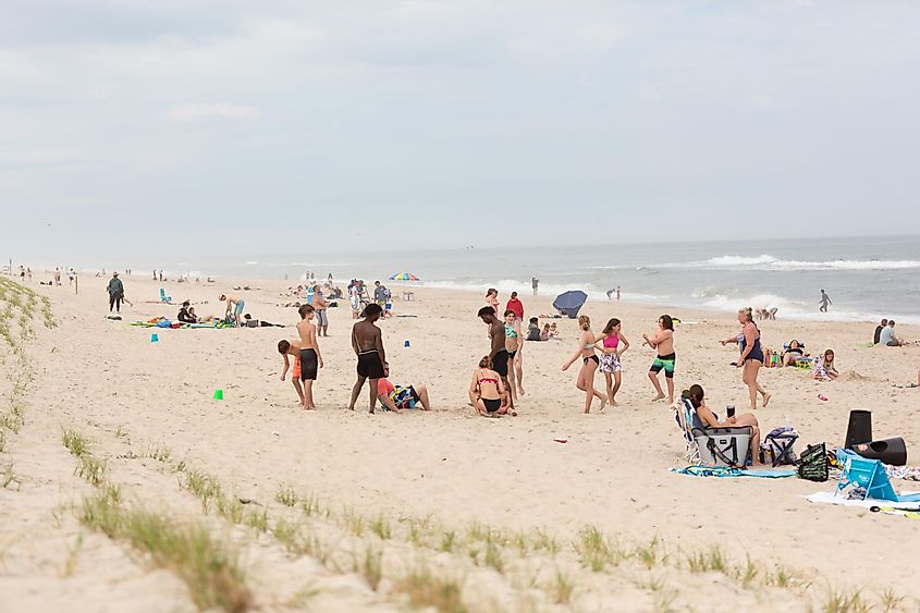 Weekend beach crowds at Assateague State Park. After Covid-19, Coronavirus stay at home have eased up to get back to normal. Berlin, MD/USA - May 30, 2020.