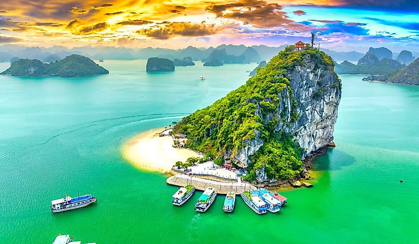 Overlooking Ha Long, Vietnam.