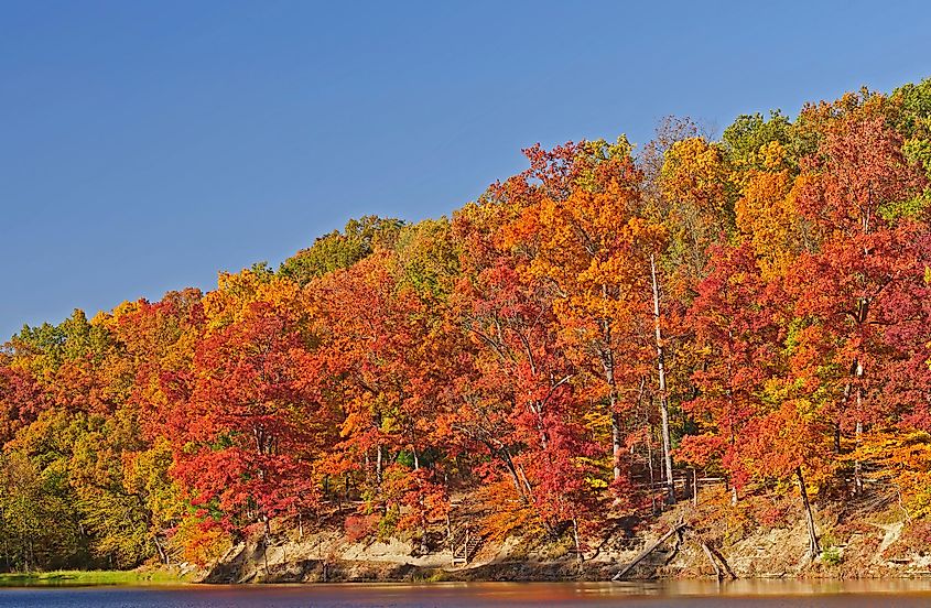 Falls colors in the Brown County State Park in Nashville, Indiana.