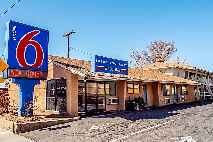 Motel 6 in the town of Bishop California - BISHOP, UNITED STATES OF AMERICA - MARCH 29, 2019