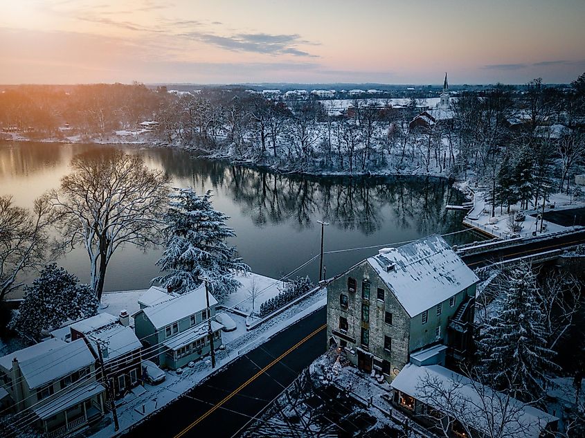 Aerial view of Allentown, New Jersey.