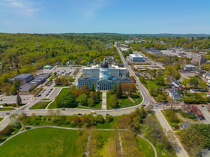 Maine State House in the historic downtown of Augusta, Maine