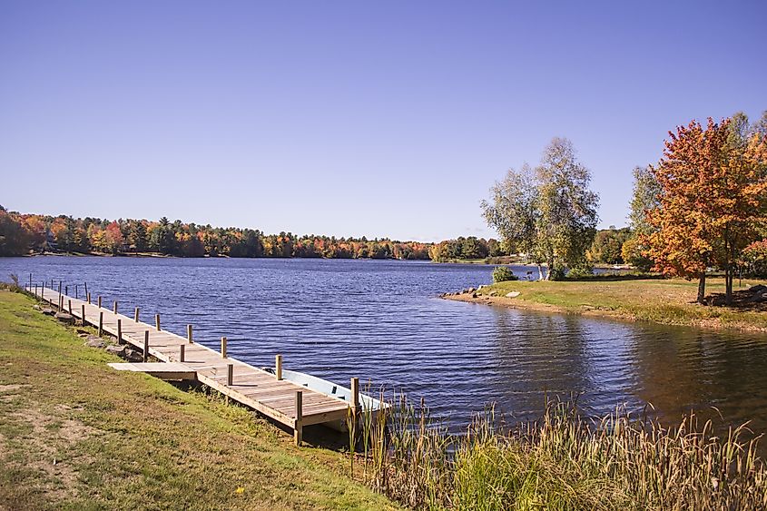 Locke lake in a sunny afternoon, Barnstead, New Hampshire 