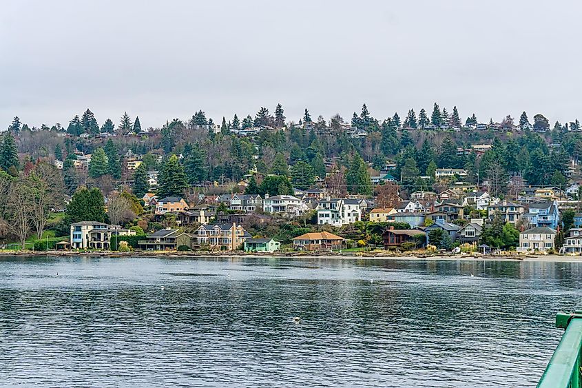 Vashon Island shoreline, Washington State, USA.