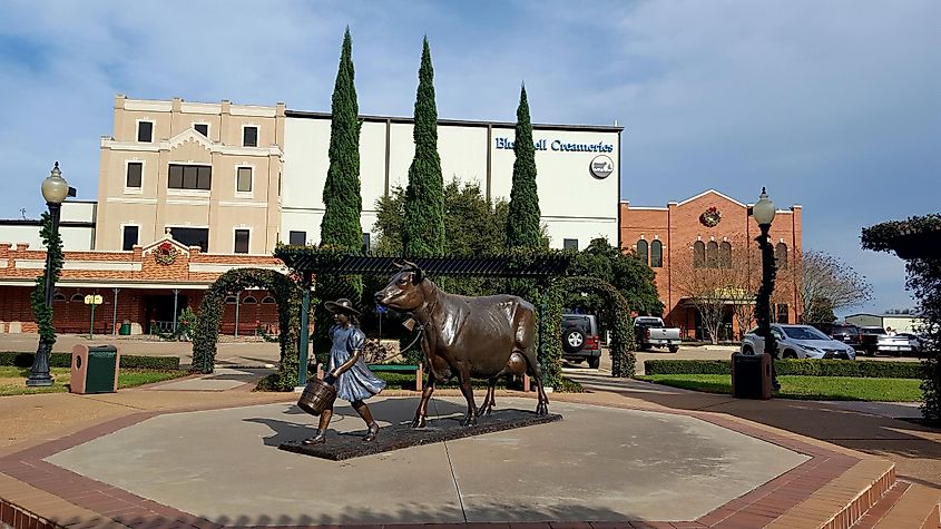 The Blue Bell factory in Brenham, Texas, via Nina Alizada / Shutterstock.com