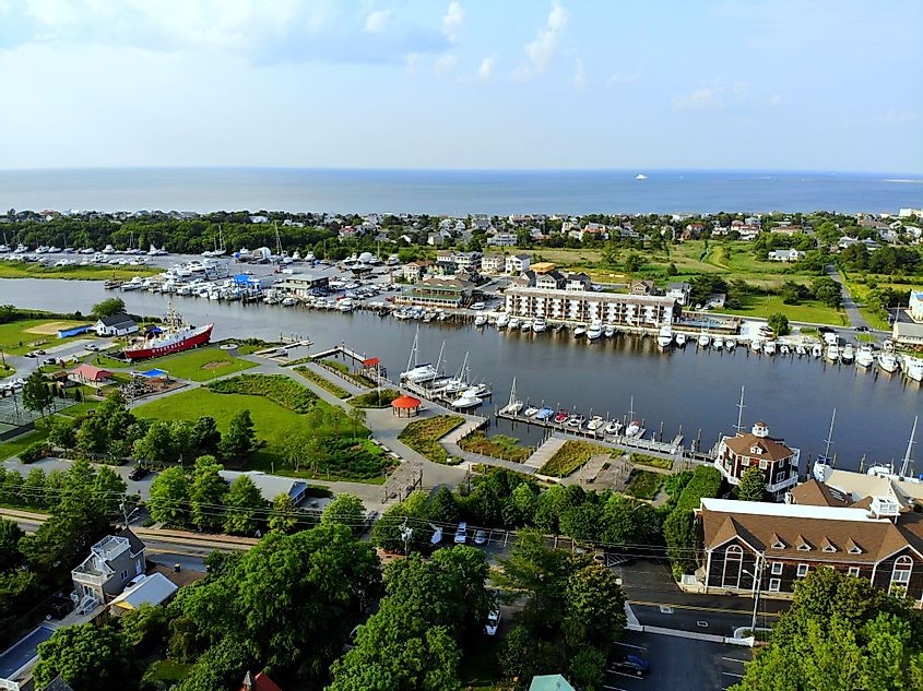 Aerial view of Lewes, Delaware