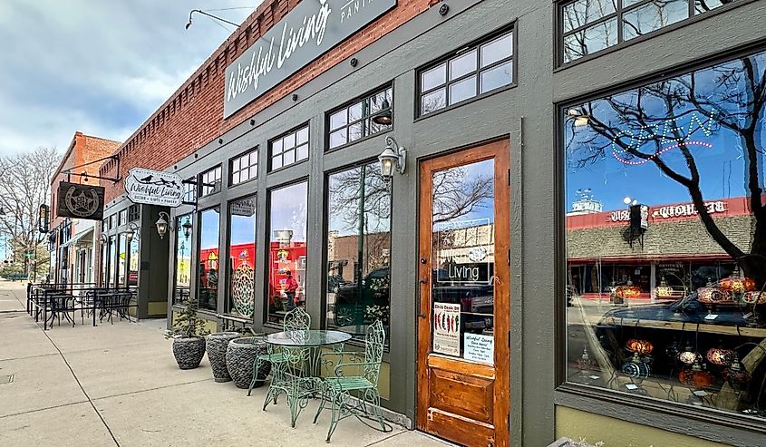 Downtown businesses in Berthoud, Colorado