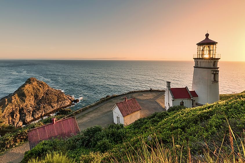 Heceta head lighthouse in the summer.