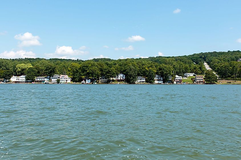 Houses on the shores of Conesus Lake