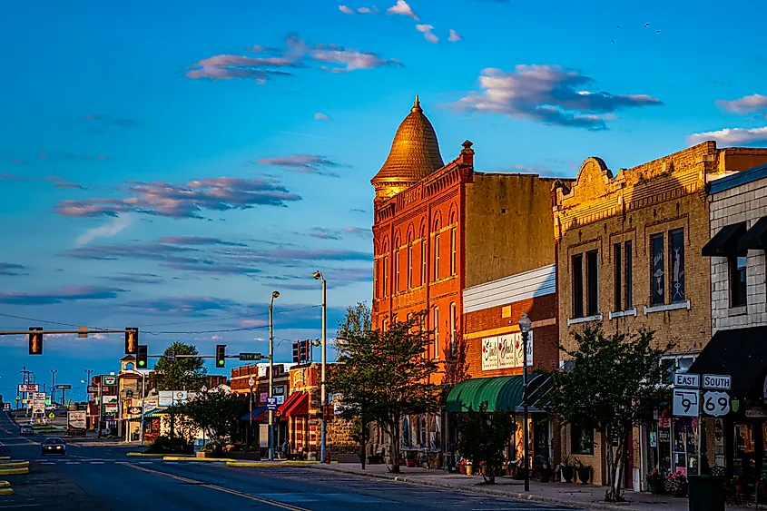 Downtown Eufaula, Oklahoma.