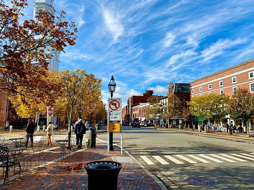 Portsmouth, New Hampshire, Downtown. Editorial credit: LawrenceC / Shutterstock.com