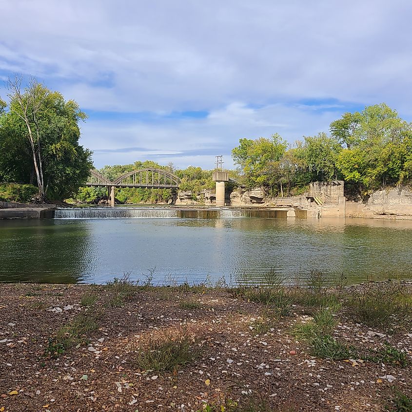 View of the Neosho River in Humboldt, Kansas.