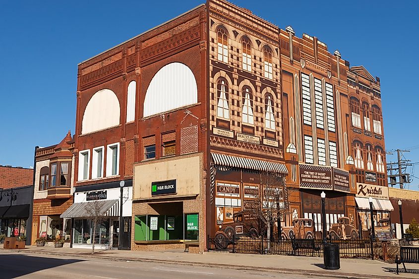 Exterior of downtown building in Streator, Illinois.