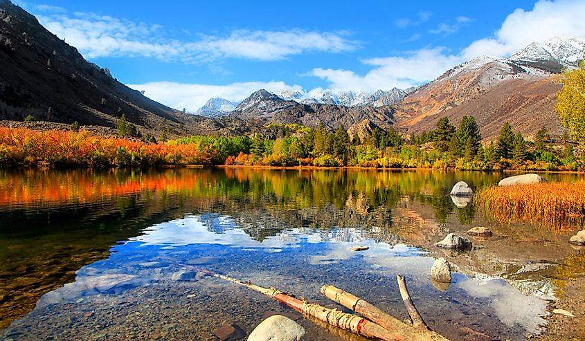 Autumn landscape near Sabrina lake in Bishop, California. Image credit SNEHIT PHOTO via Shutterstock