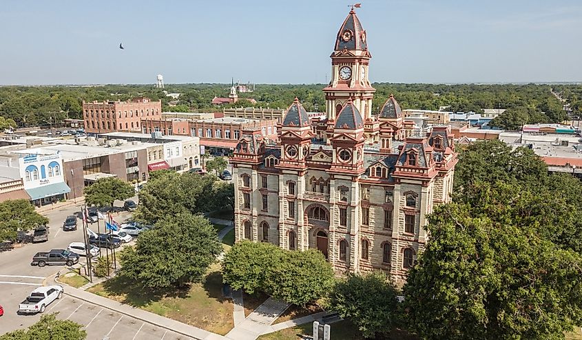 Overlooking the Lockhart Courthouse in Lockhart, Texas. Image credit Jo Hunter via Shutterstock