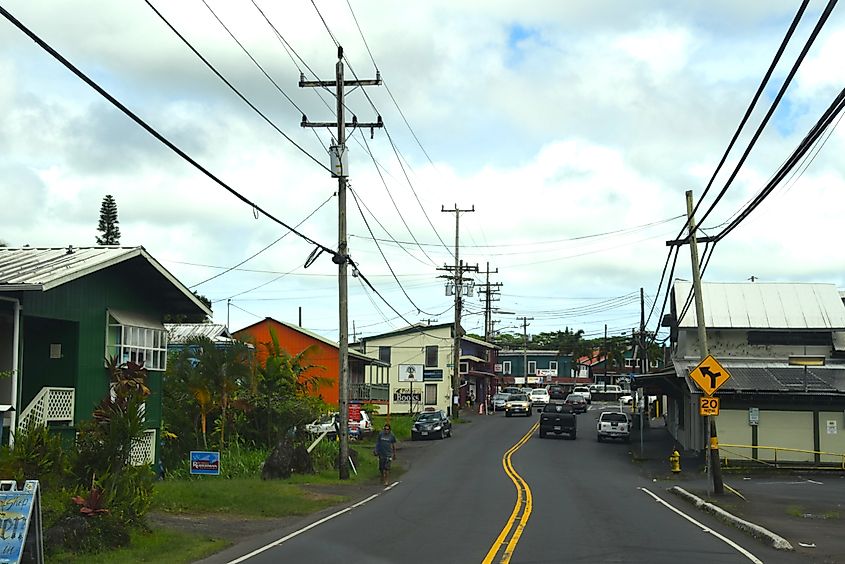 The charming small settlement of Pahoa, Hawaii.