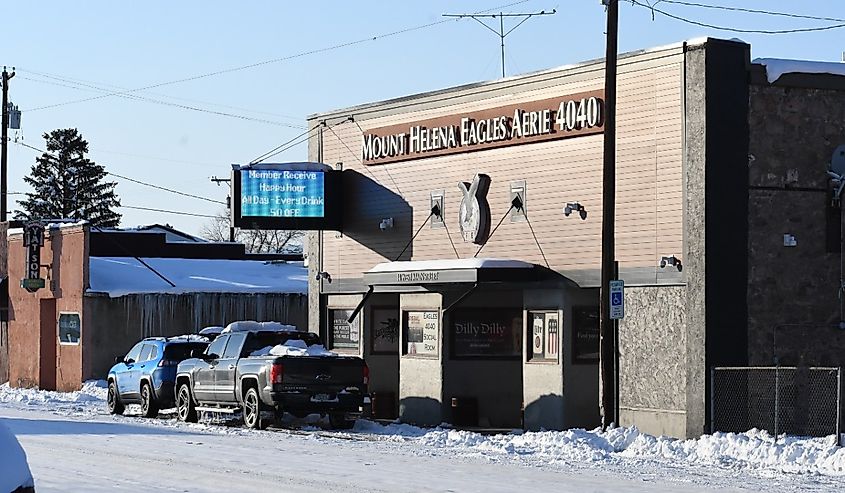 East Helena, Montana, The day after the first snowstorm of the year outside of the Mount Helena Eagles Aerie 4040