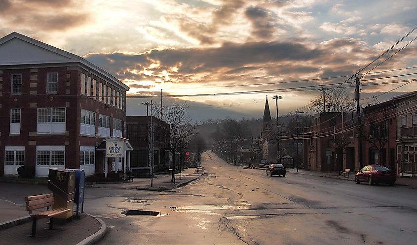Small town of Camillus , NY, in upstate New York , early morning after a rain shower