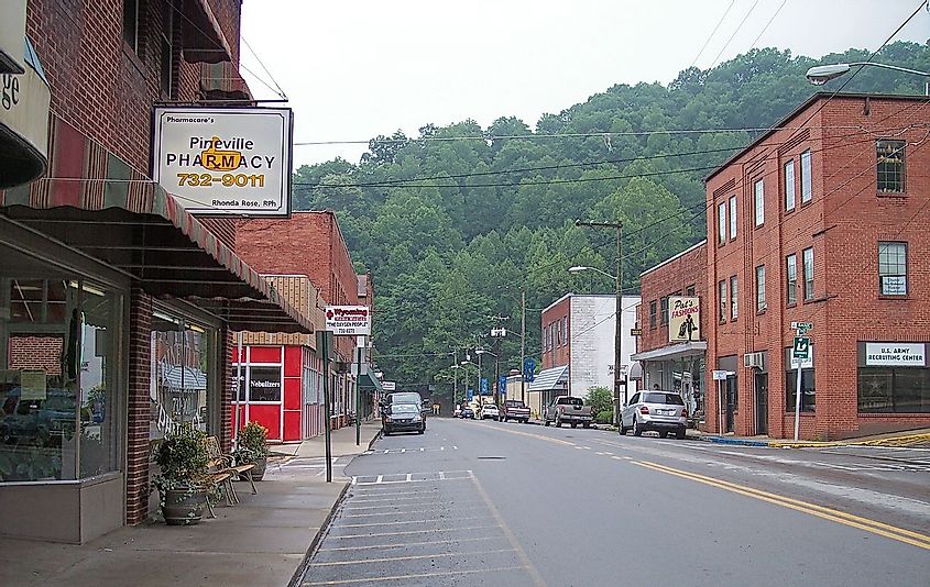 Main Street (West Virginia Route 97) in Pineville.