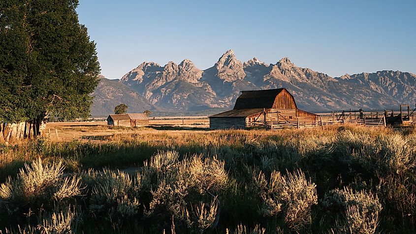 Beautiful western views at the Teton Cabins, via 