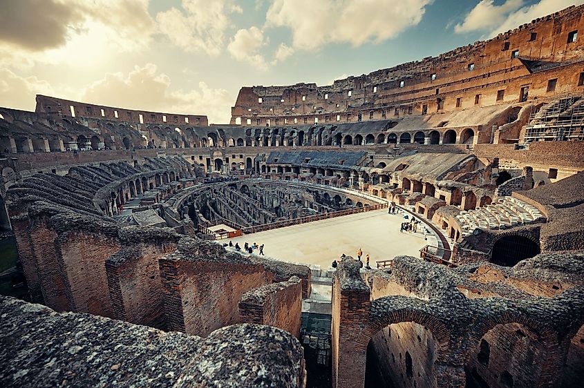 The Colosseum in Rome, Italy.