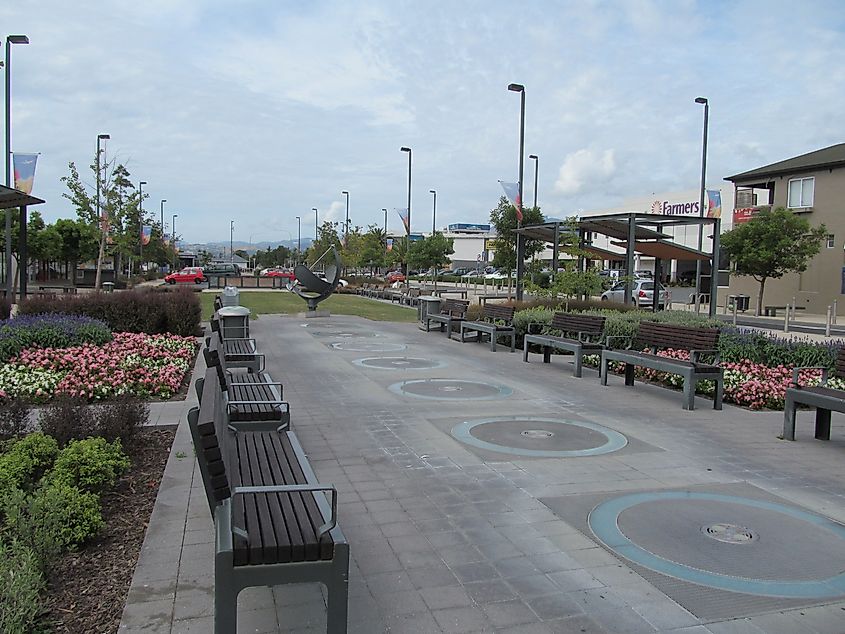 Sundial Square in central Richmond, New Zealand.