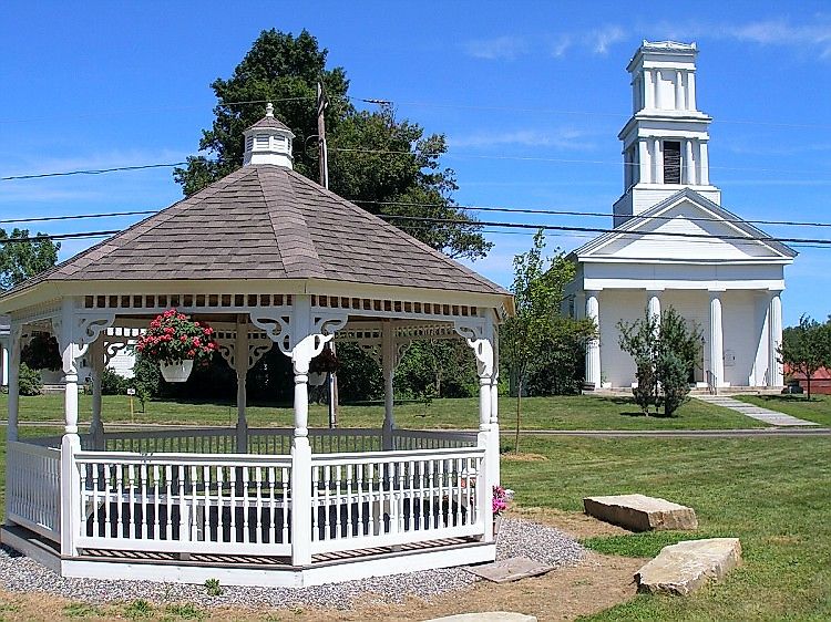 The historic green in Winsted, Connecticut.
