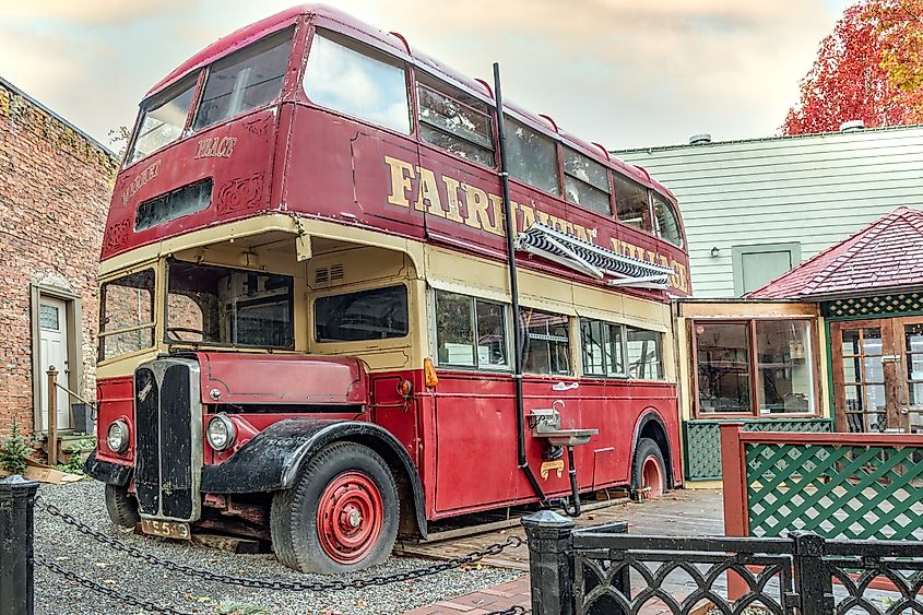 A Vintage Passenger Bus is an iconic part of the historic Fairhaven Neighborhood